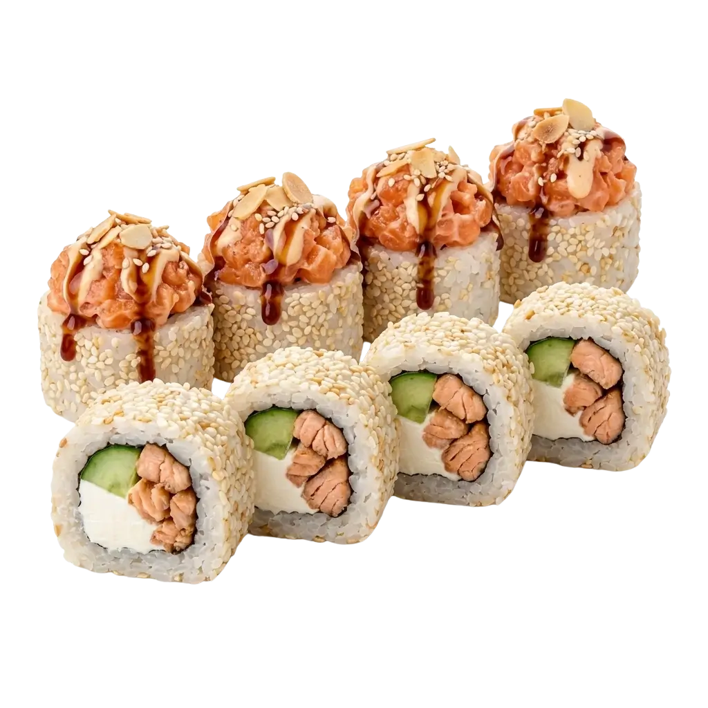 Ролл тар-тар лосось